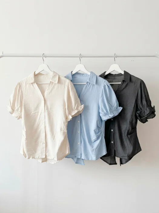 Blusa Manga Corta Espalda Encaje Moño Importada