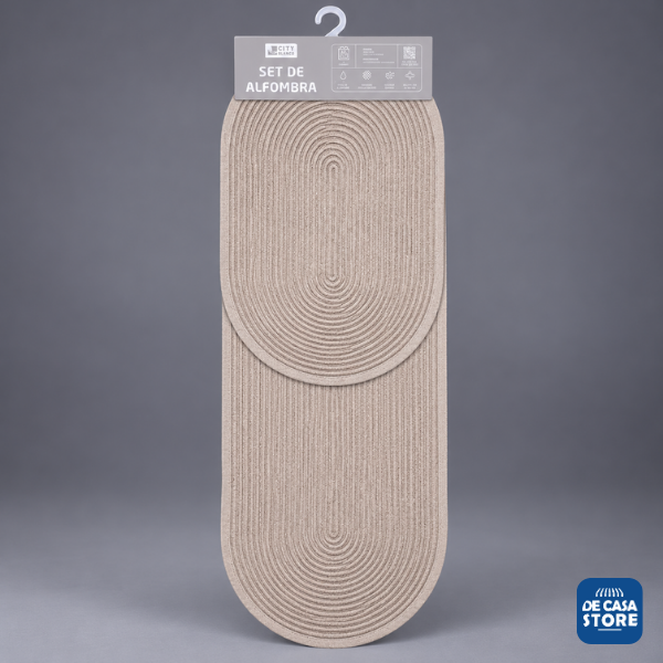 Alfombras de Cocina Ovalado Beige Extra Antideslizantes | Moderno y Sofisticado. - 3.png