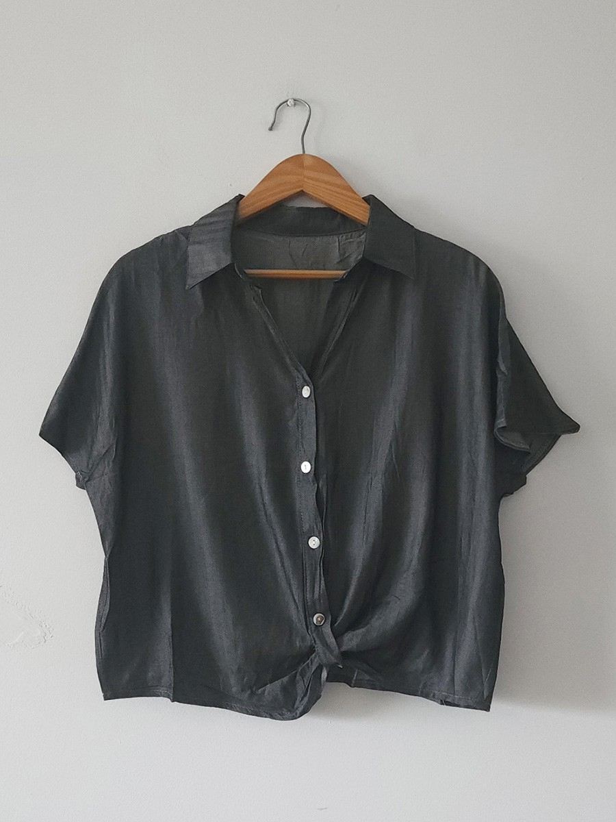 Camisa Manda Corta Tipo Nudo Importada - Imagen 3
