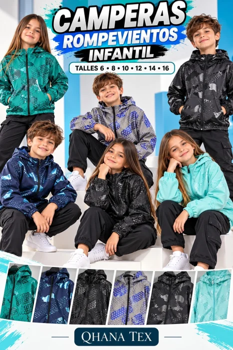 Camperas Rompevientos de Niños Calidad Premium