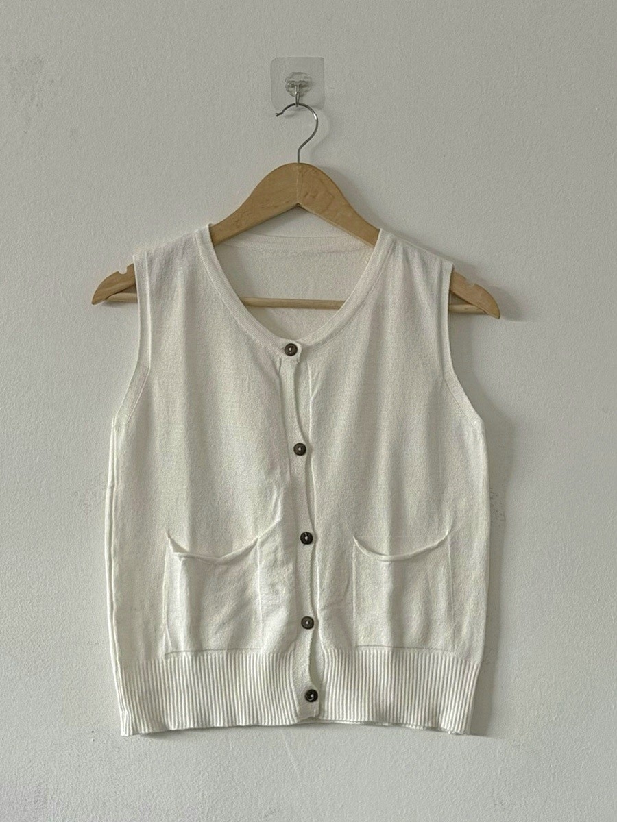 Chaleco con Botones y Bolsillos Tejido Lycra - Imagen 3