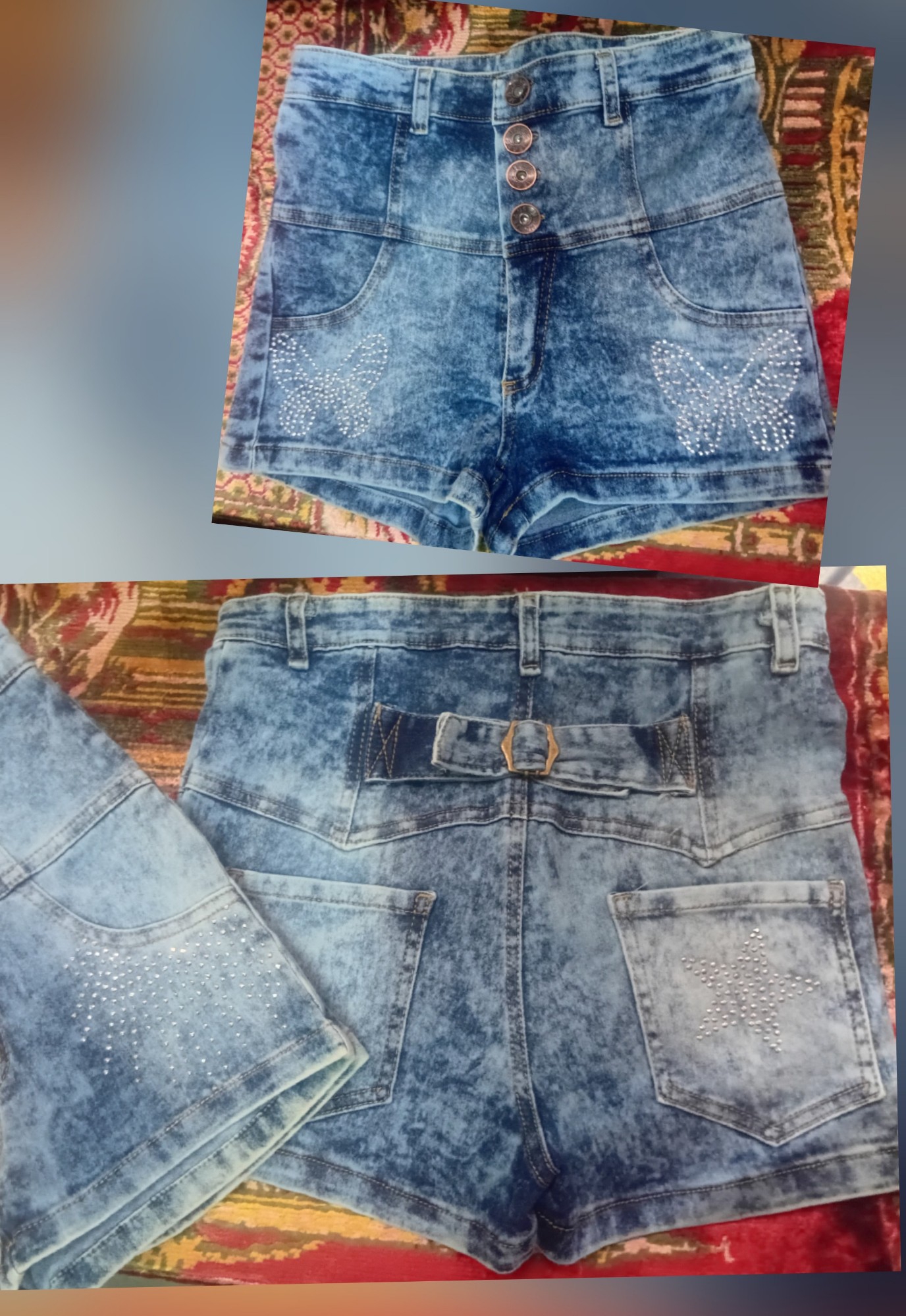 Short de Jeans Eladtizado, con Faja - Imagen 2