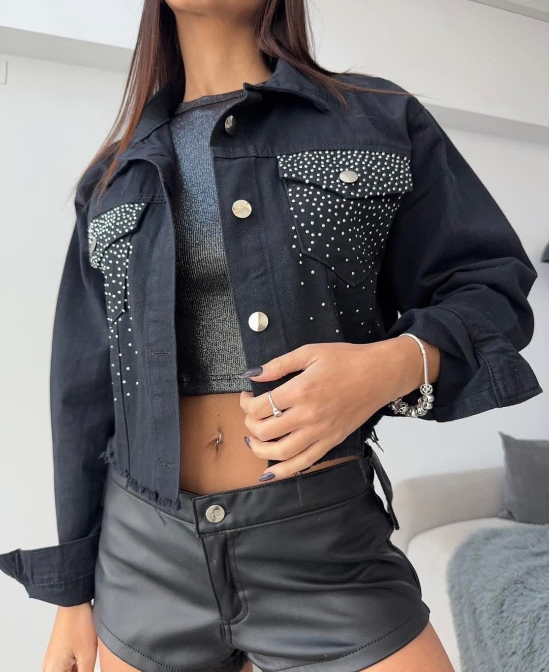 Campera de Jeans con Strass - Imagen 4