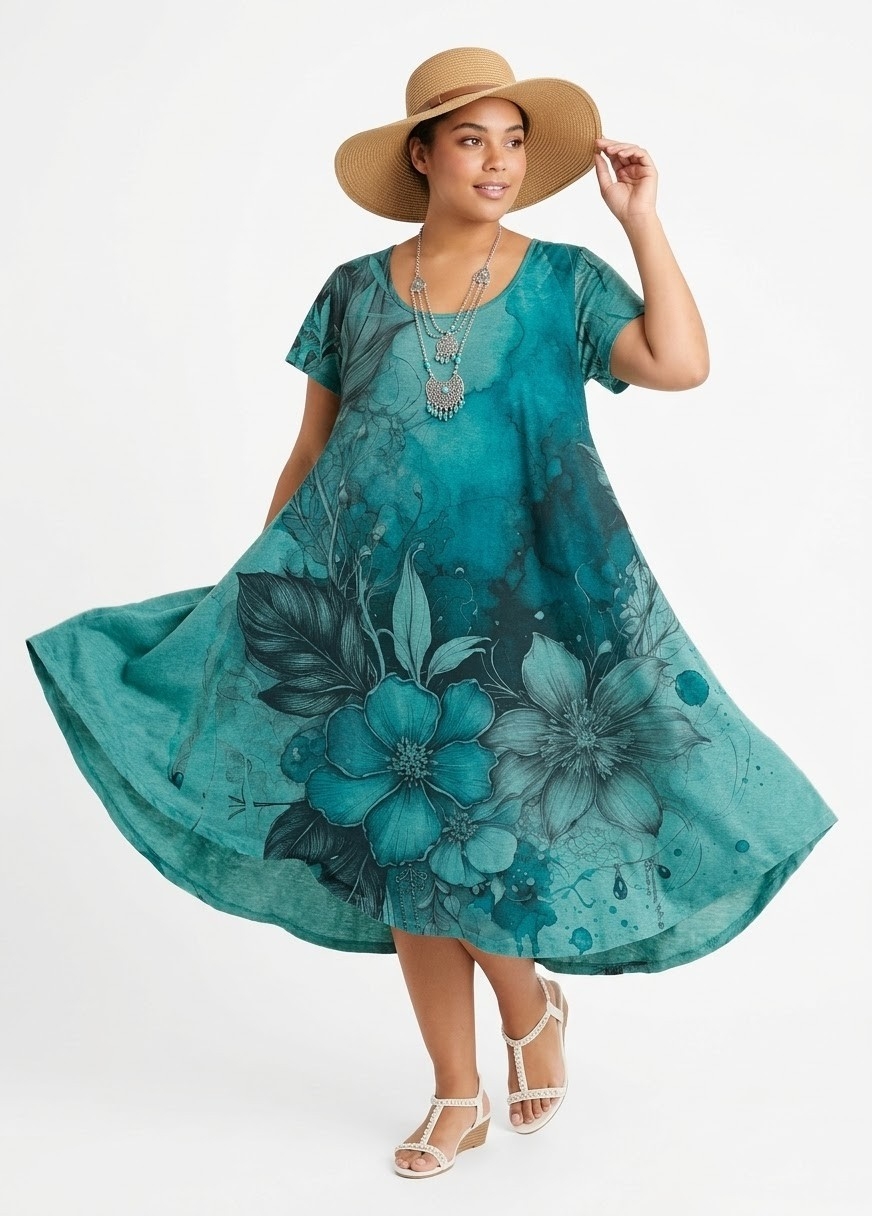 Vestido Sublimada  Extra Amplio y Larga - Imagen 2