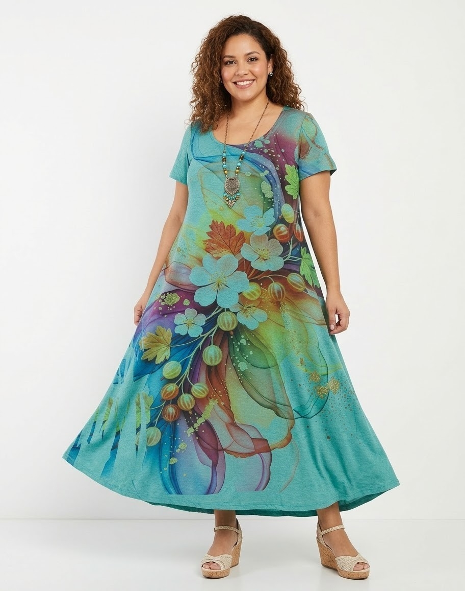 Vestido Sublimada  Extra Amplio y Larga - Imagen 4