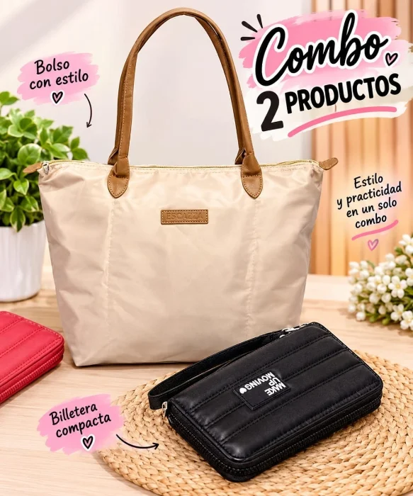 *combos 2 Productos* 

 *bolso*  Impermeable Más Billetera Chica un Cierre