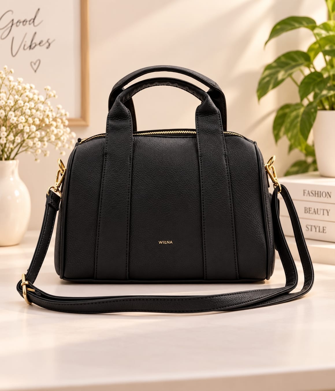 Cartera *baúl* Cuero Pu Trae la Tira Larga.
*excelente Calidad* - Imagen 2