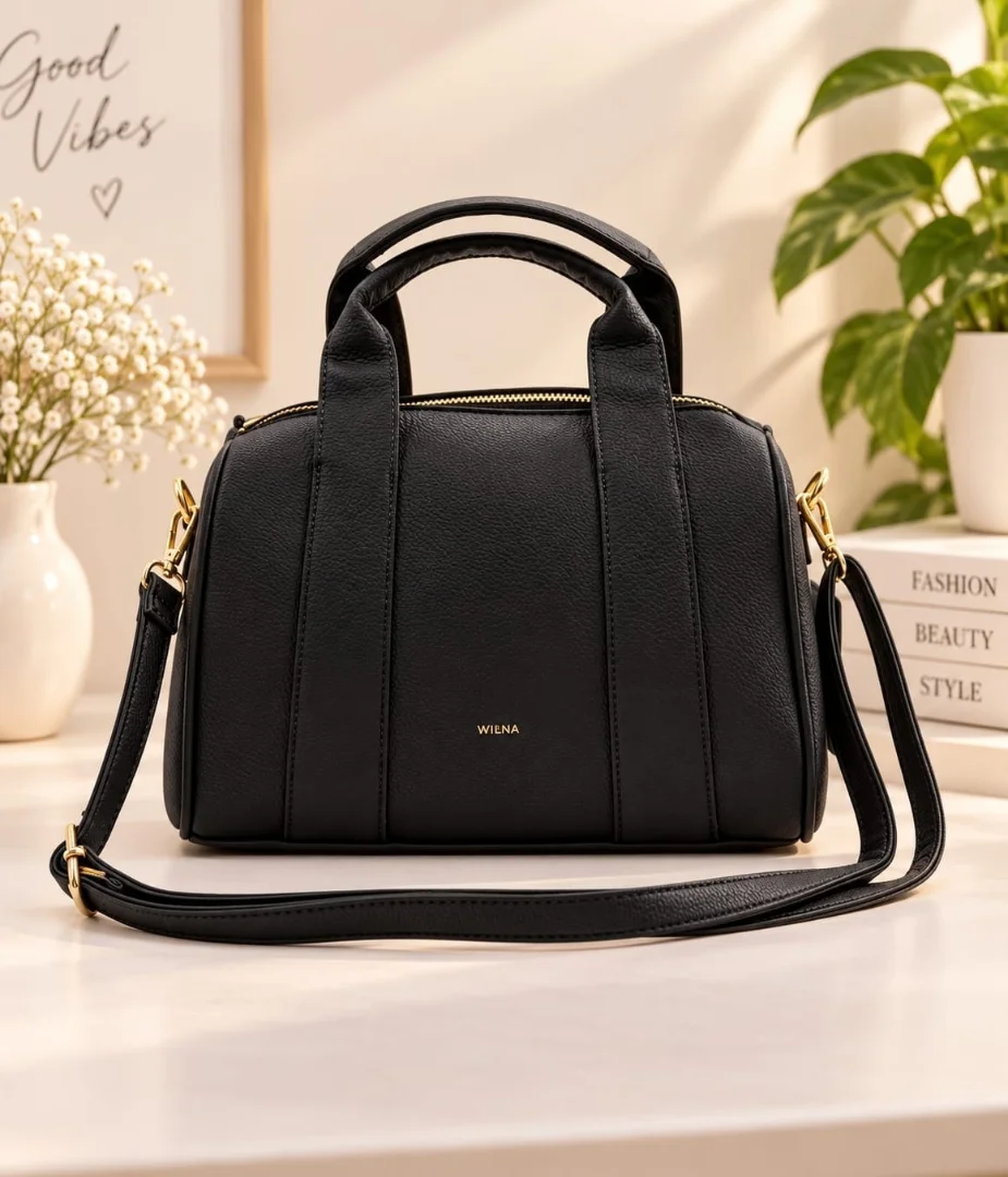 Cartera *baúl* Cuero Pu Trae la Tira Larga.
*excelente Calidad* - Imagen 2