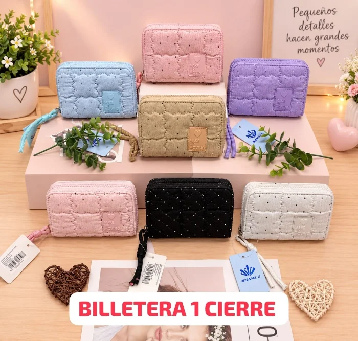 Billeteras de 1 Cierre  Cuero Pu Engomado 
 Chiquito Excelente Calidad