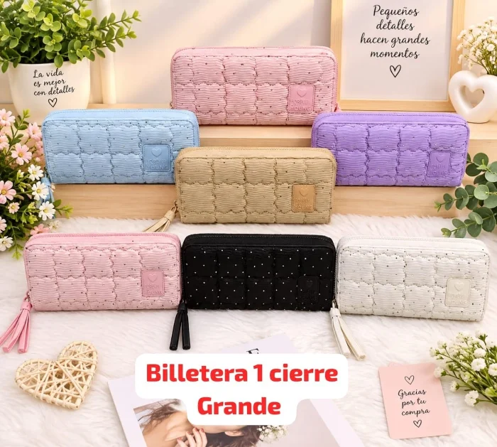 Billeteras de 1 Cierre  
cuero Pu Grande Excelente Calidad