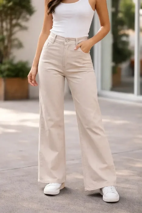 Pantalon Gabardina Mar Azul Wide Leg Elastizado (artículo 10.2)