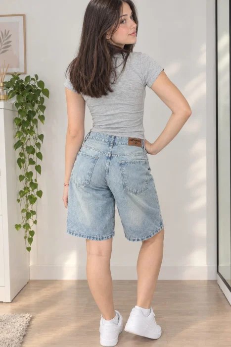 Bermuda Baggy Rígida Mujer Exo Localizada Tendencia (985)