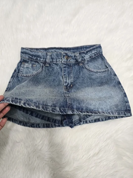 Short Pollera Jean Matizado