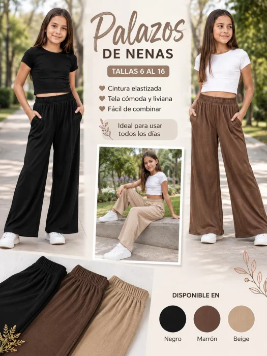 Pantalón Palazos para Nenas del Tallas 6al16