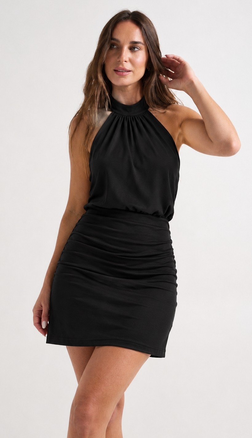 Vestido con Frunce de Microfibra - Imagen 3