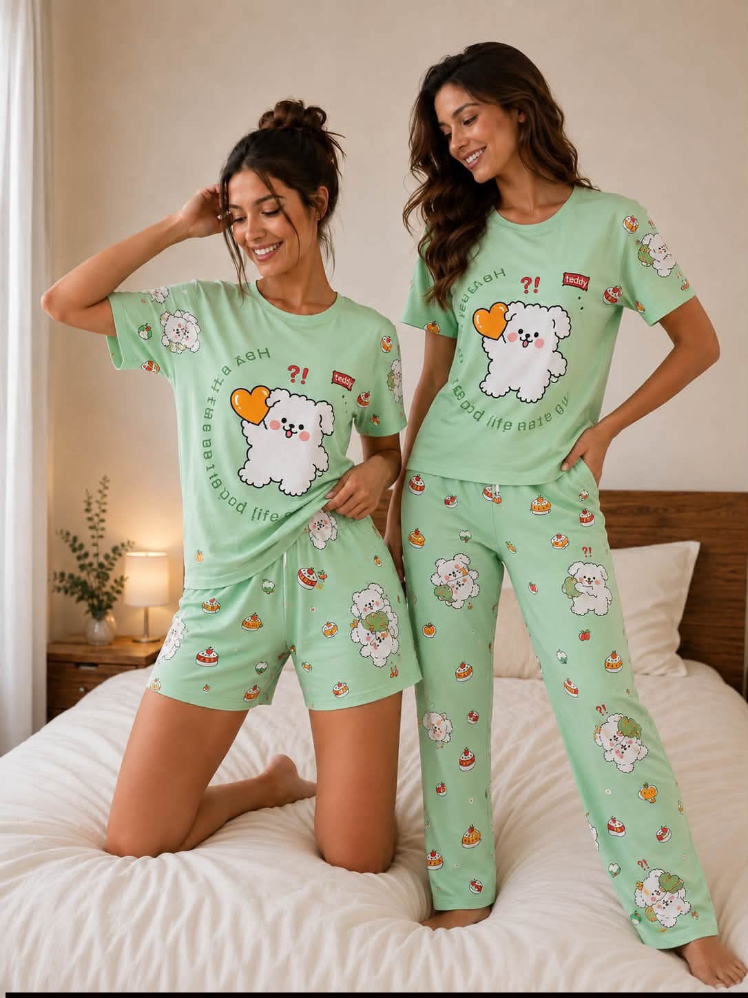 Pijamas de 3 Piezas de Seda Fria - Imagen 3