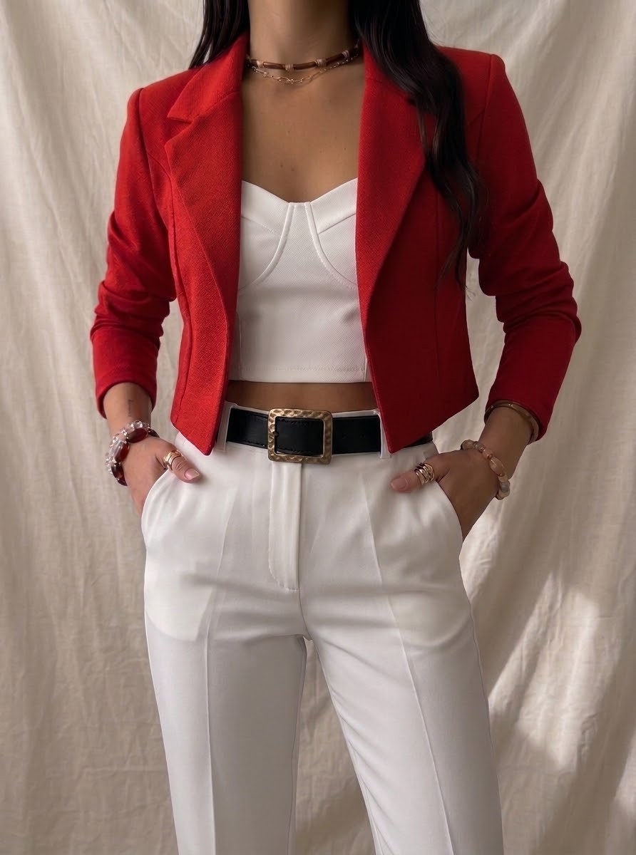 Blazer Corto de Crepe Elastizado - Imagen 2
