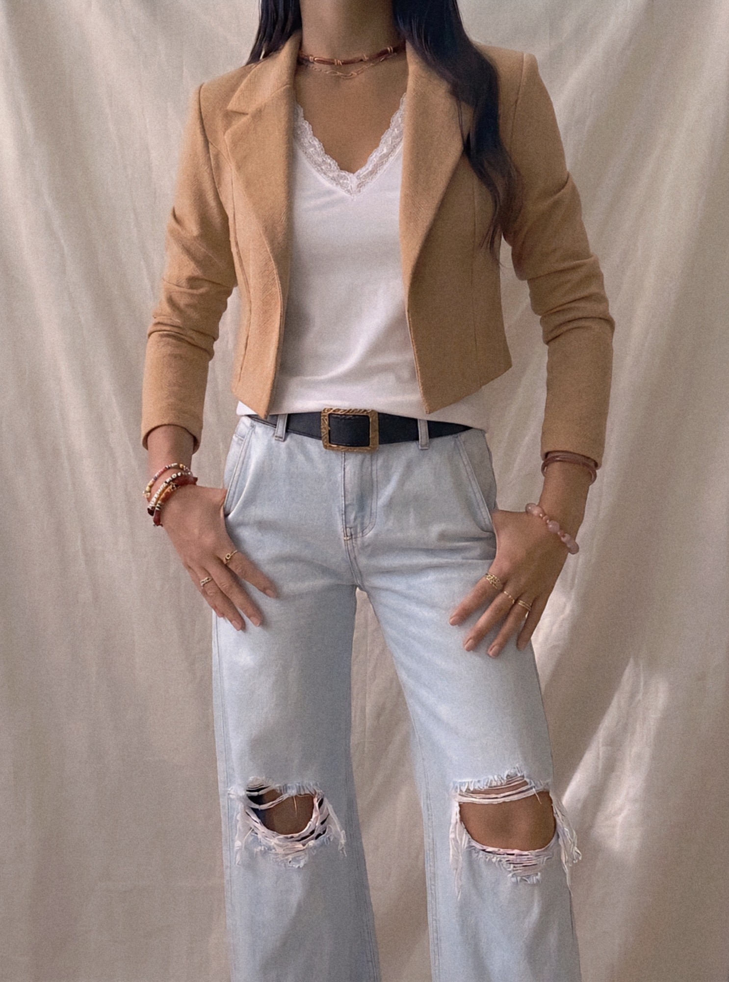 Blazer Corto de Crepe Elastizado - Imagen 3