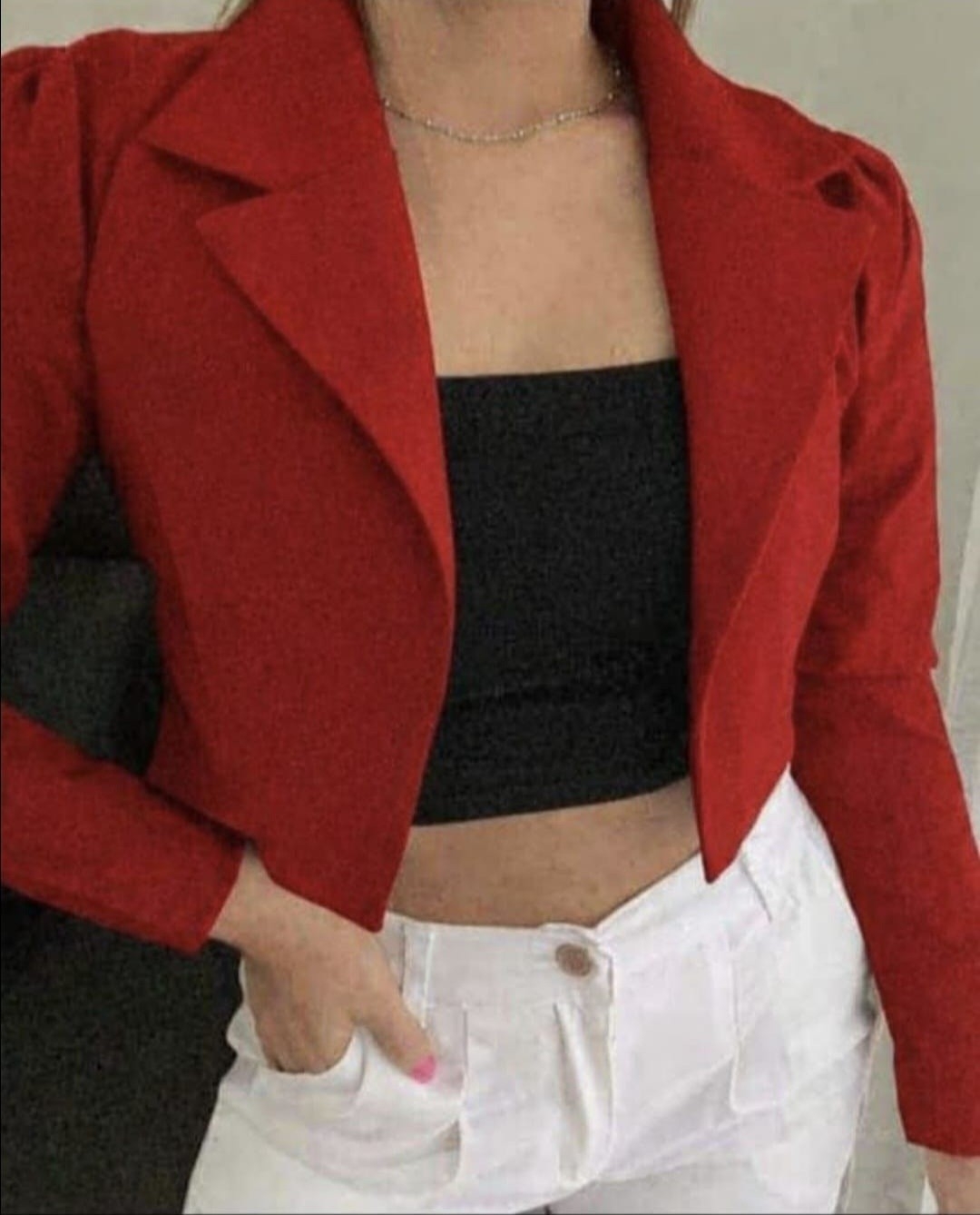 Blazer Corto de Crepe Elastizado - Imagen 4