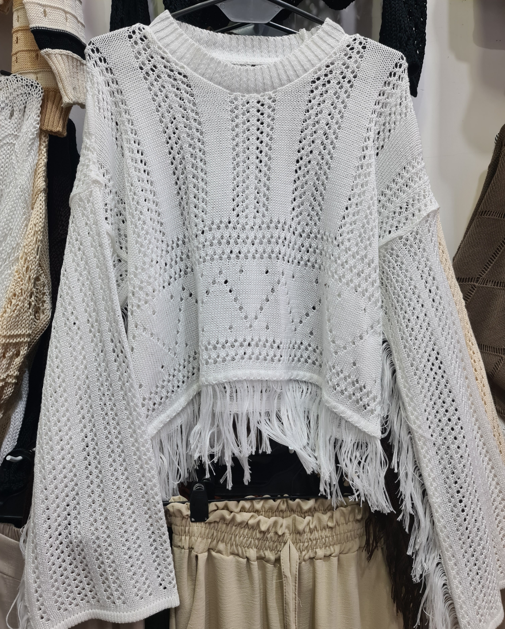 Sweater Calado de Hilo con Flecos - Imagen 2