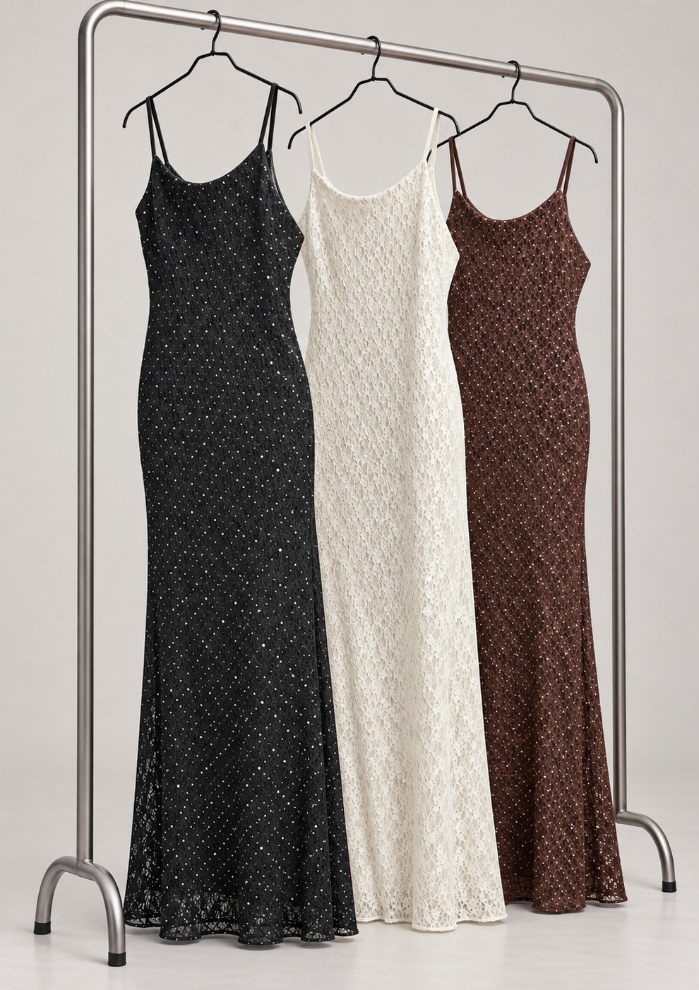 Vestido Largo de Encaje con Strass - Imagen 3