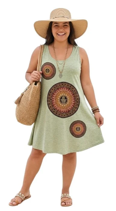 Vestido Musculosa Jaspeado Sublimada