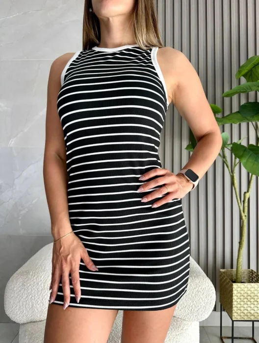 Vestido Musculosa Rayada