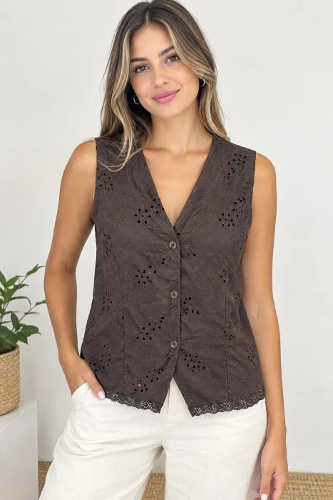 Chaleco Brodery 100 X 100 Algodon