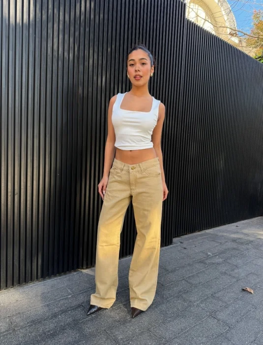 Wide Leg Beige Amalia