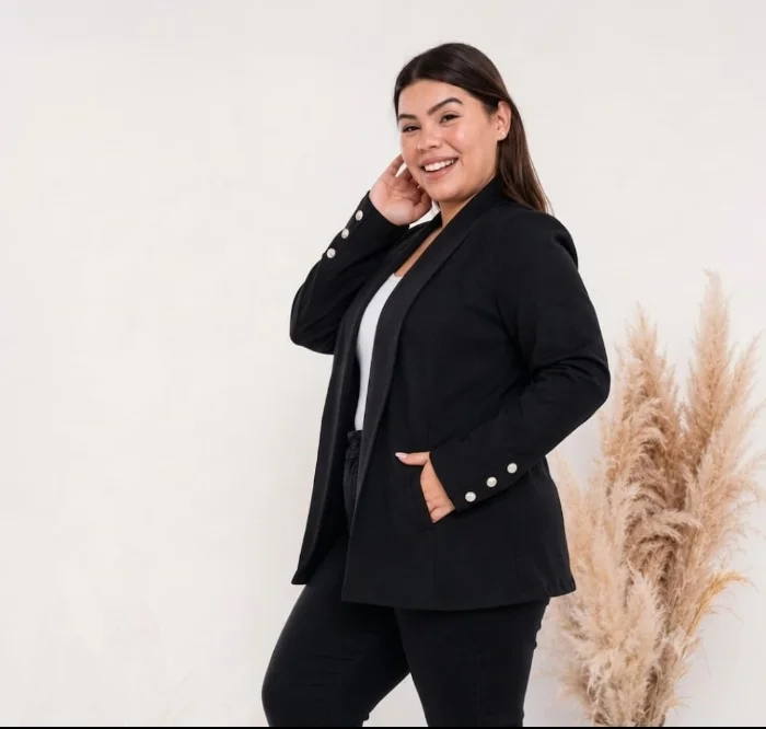 Blazer de Bengalina con Perlas