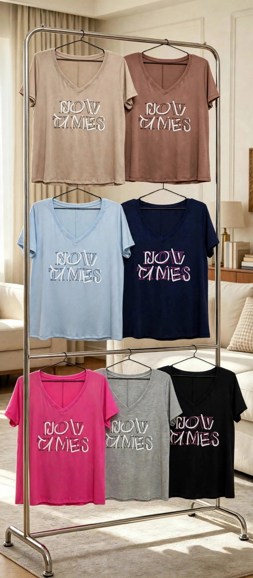 Remera Cuello V con Estampado Relieve - Imagen 3