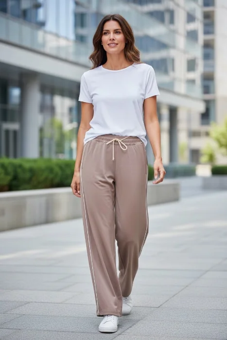 Palazzo Algodón Rústico Talle Especial Mujer Verano Dama Pantalón Jogging Calza