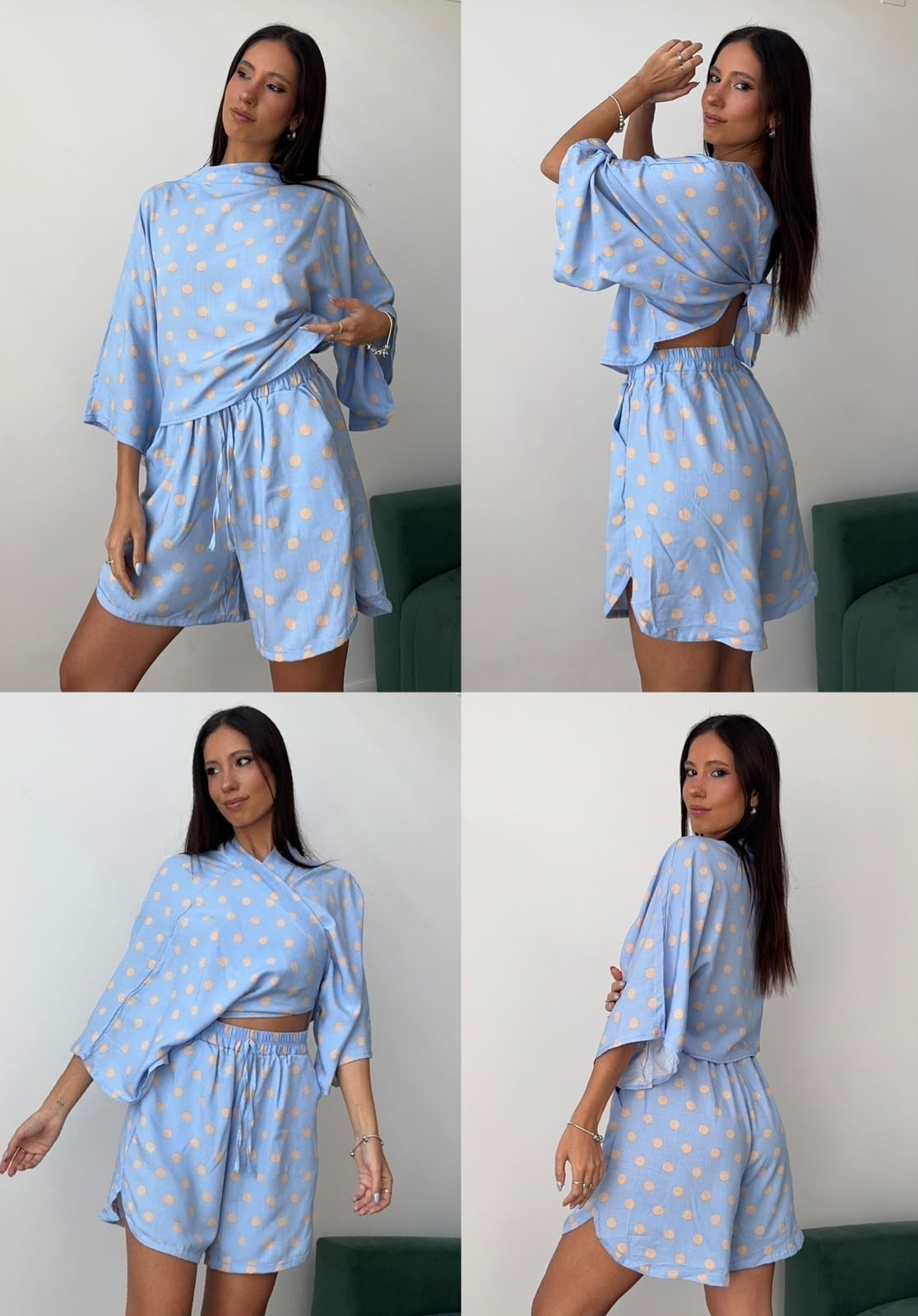 Conjunto de Lino Estampado Remera Short - Imagen 2