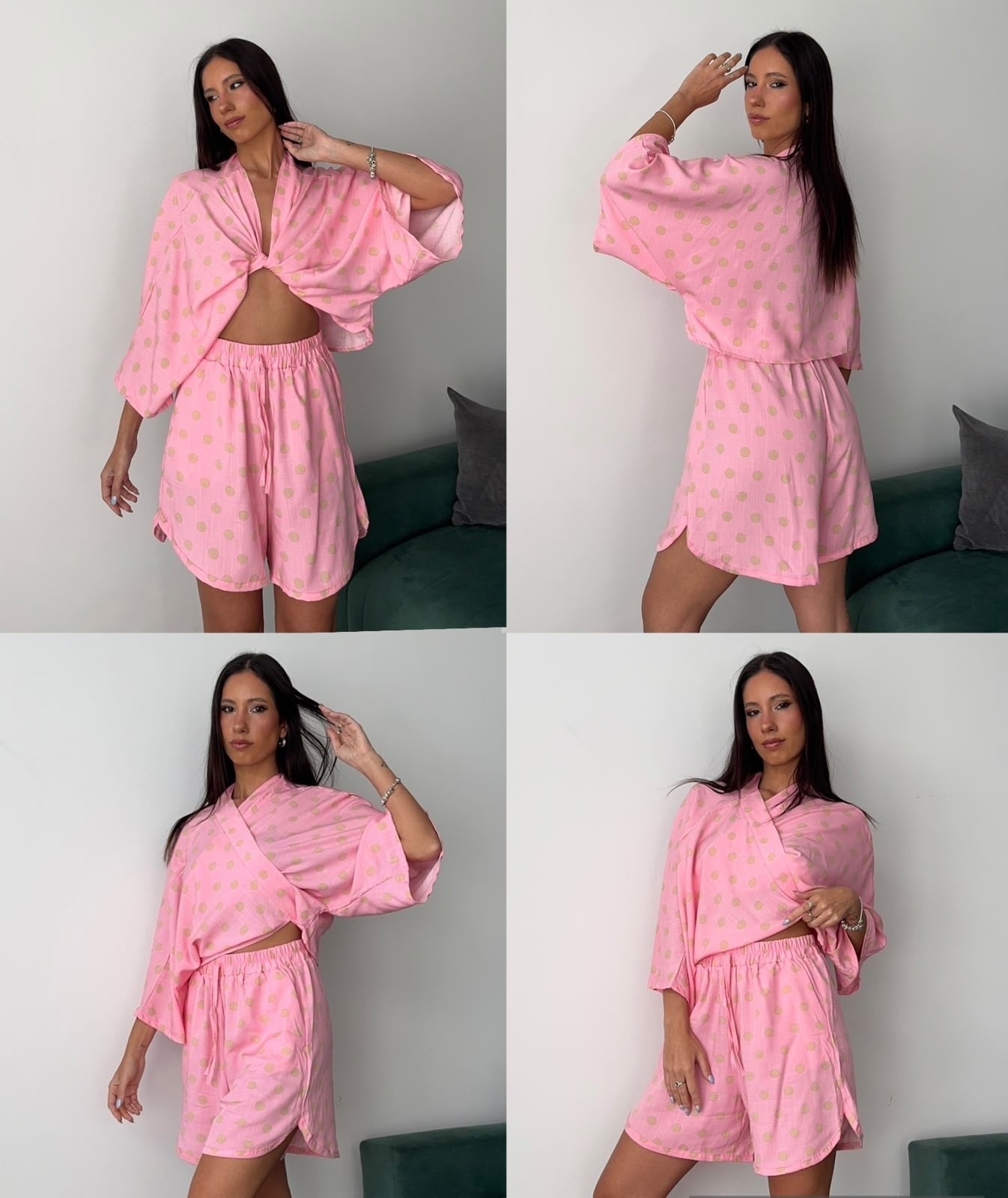 Conjunto de Lino Estampado Remera Short - Imagen 3