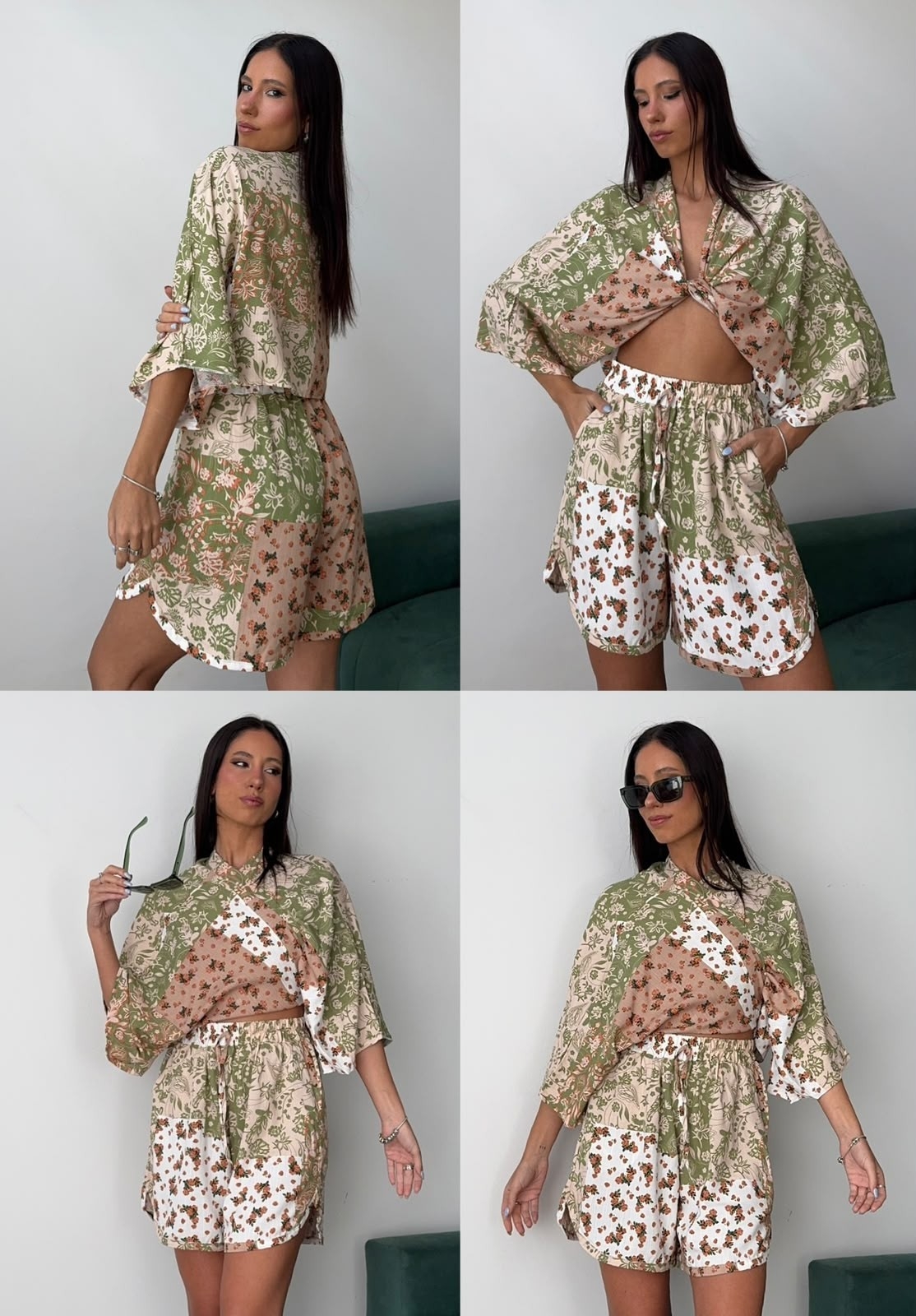 Conjunto de Lino Estampado Remera Short - Imagen 4