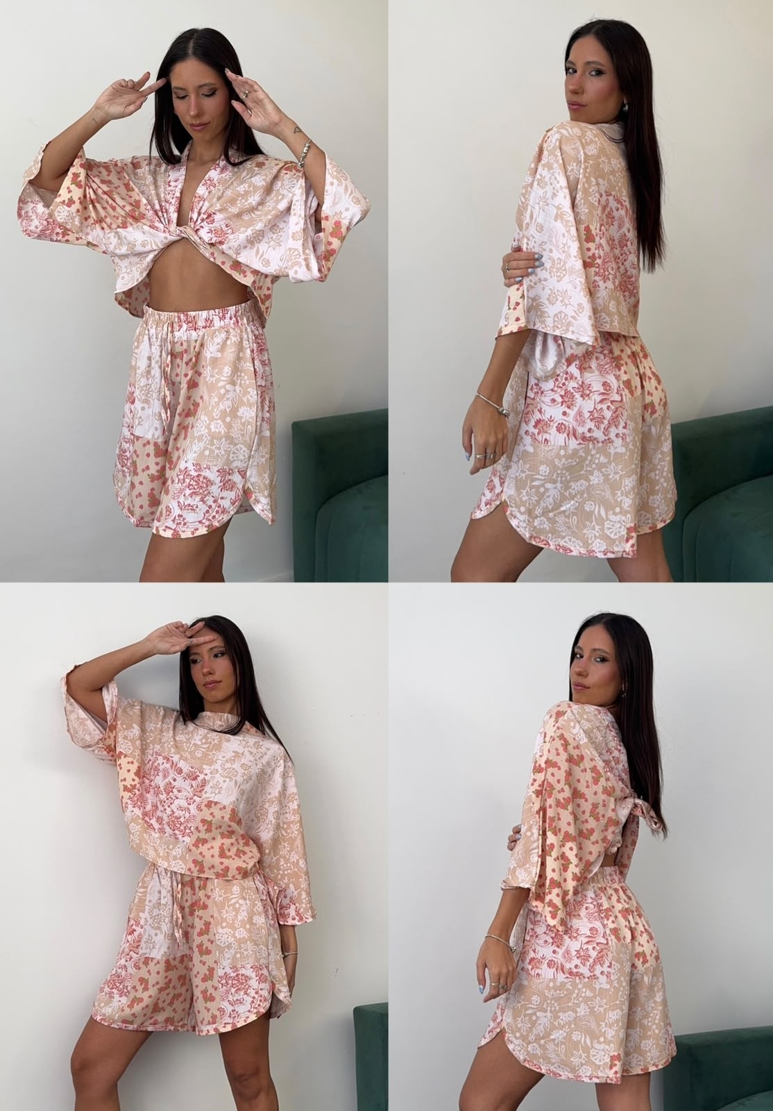 Conjunto de Lino Estampado Remera Short - Imagen 5