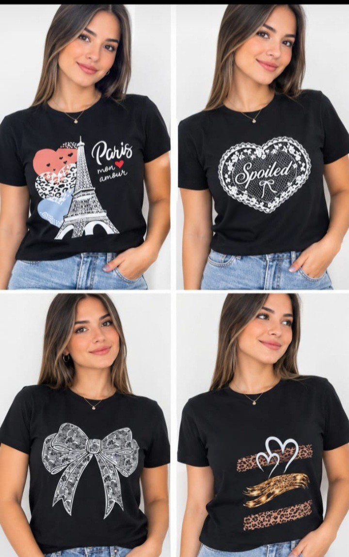 Remeras Algodón Peinado de Mujer - Imagen 4