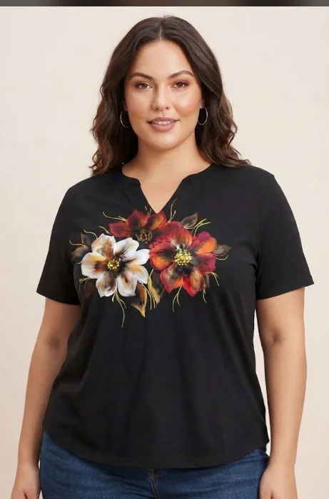 Remera Cuello Mao/artesanal