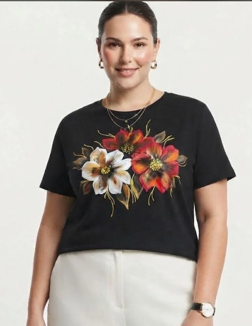 Remera Oversize/artesanal Pintado a Mano - Imagen 1