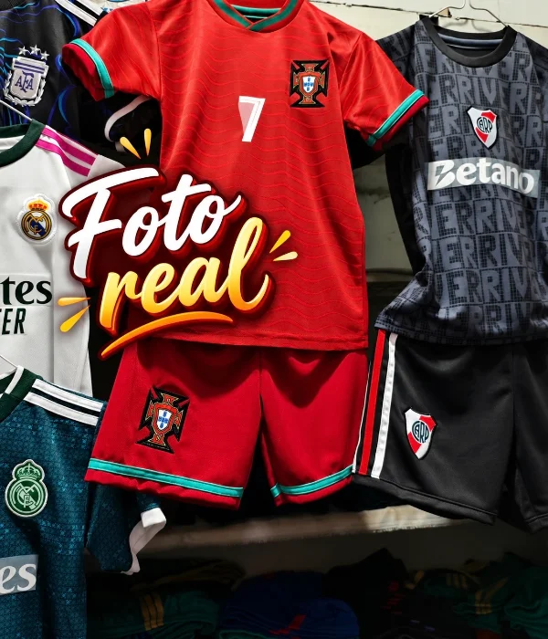 Conjuntos Futbol Niño  Bordados   Cuello Tejido   Calidad Súper Premium
