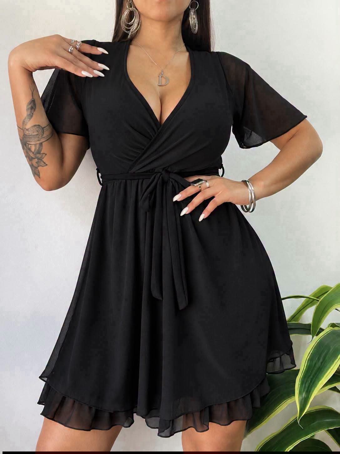 Vestido  de Tul con Cinto - Imagen 3