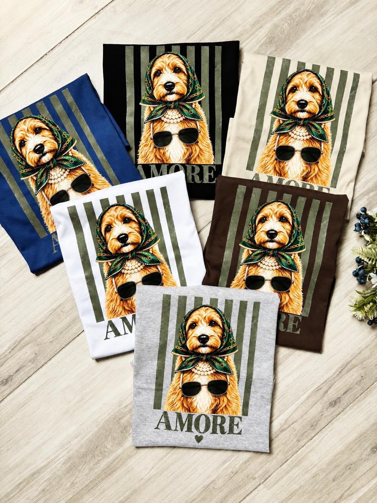 Remera Caniche Estampado Amore Algodón Premium - Imagen 2