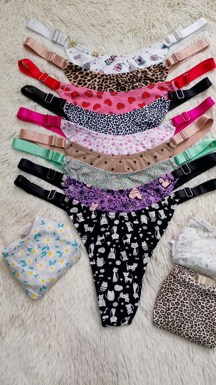 Colale en V Algodón Estampado Tira Ancha - Imagen 2