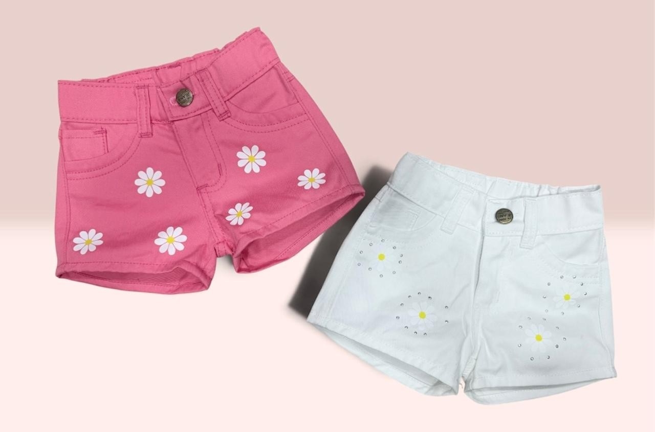 Short Beba Gabardina Margaritas - Imagen 3
