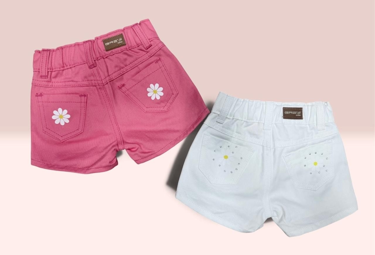 Short Beba Gabardina Margaritas - Imagen 4