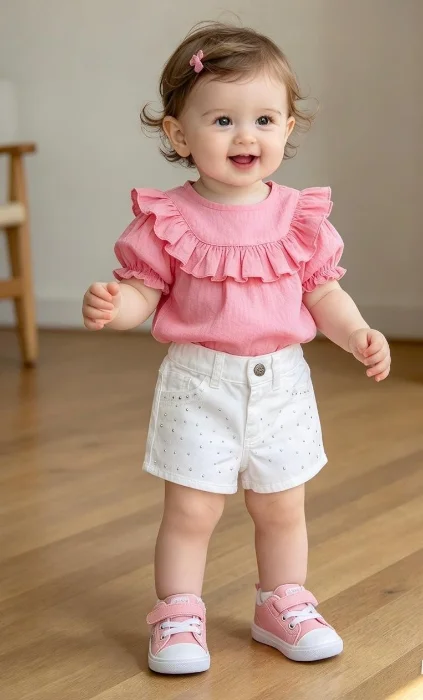 Short Beba Gabardina Brillos
