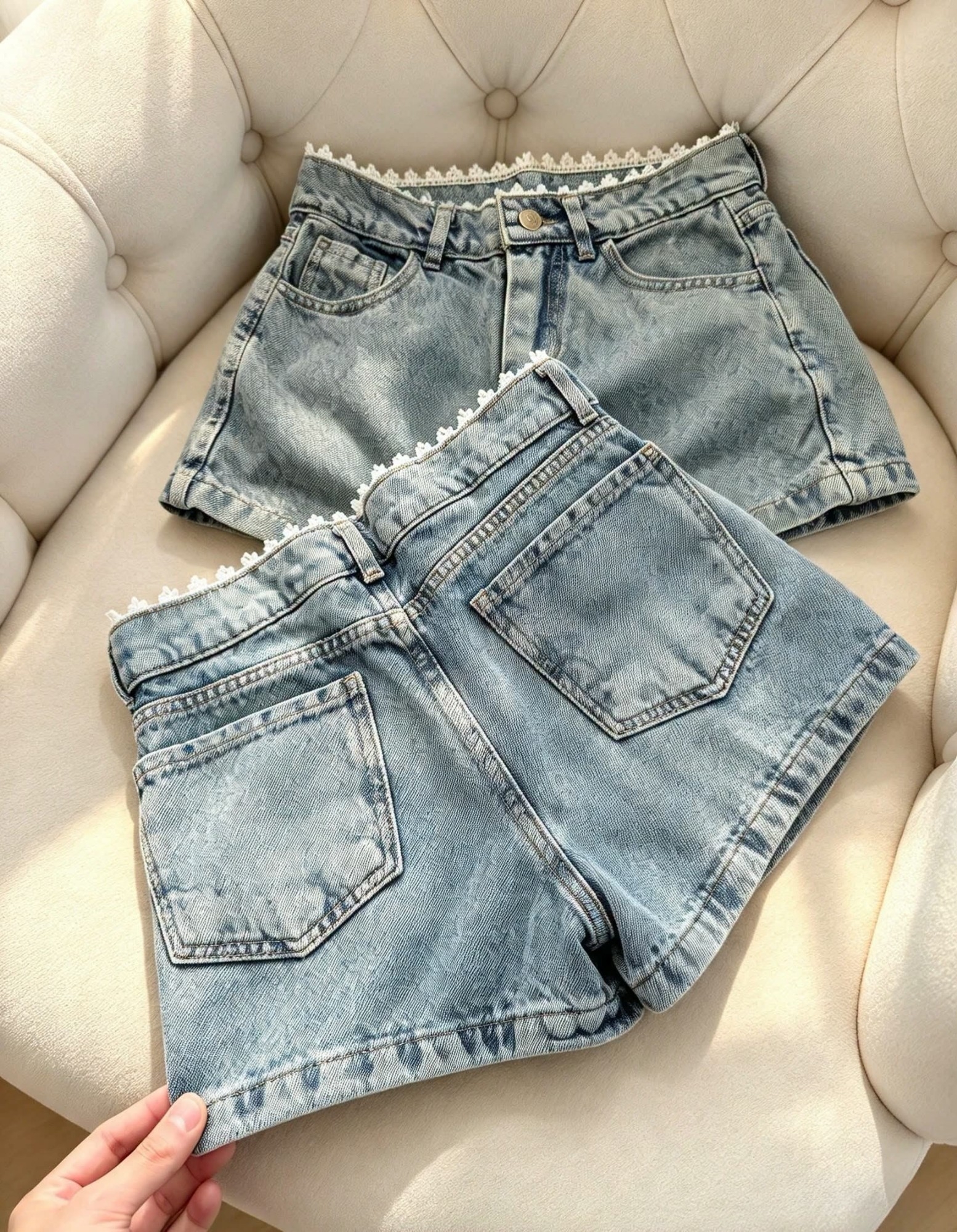 Shorts Pollera con Puntilla Tendencia - Imagen 2