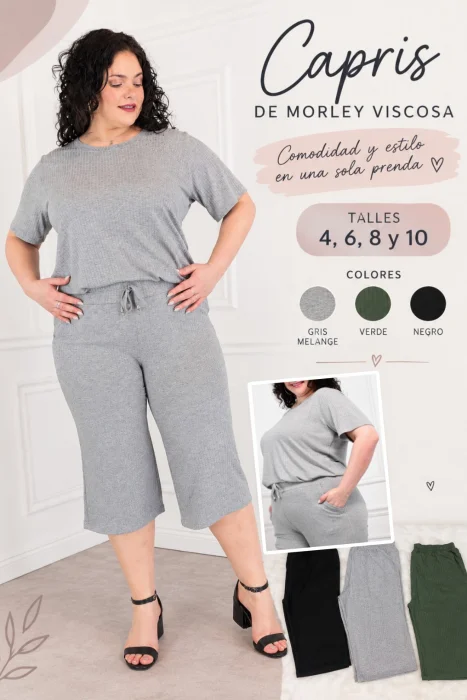 Capris Talles 4 al 10 de Morley Viscosa