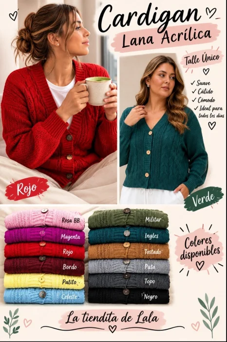 Cardigan Lana Acrilica