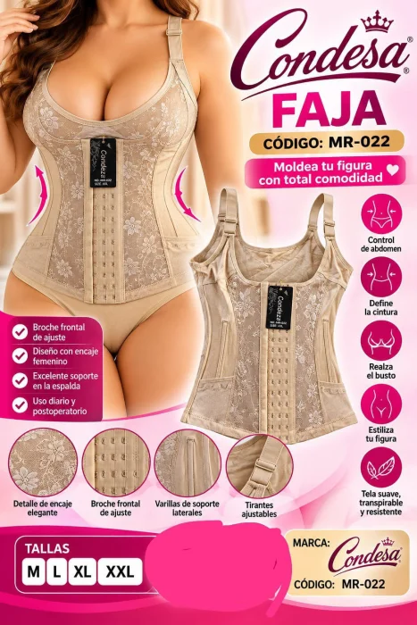 Corset Algodón para la Postura bajo Busto con Barrillas